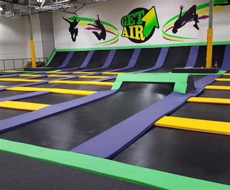 Get air trampoline park - Get Air Trampoline Park is the perfect facility for birthday parties, team sport events, corporate gatherings, family reunions and more! Club Air. Jump to the music with our awesome lights and party atmosphere every Friday …
